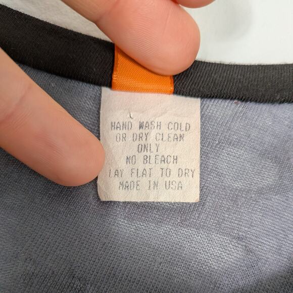 Vintage Tunic Top Patchwork Green Black Lagenlook Artsy Distressed Stripe Orange - Picture 12 of 12